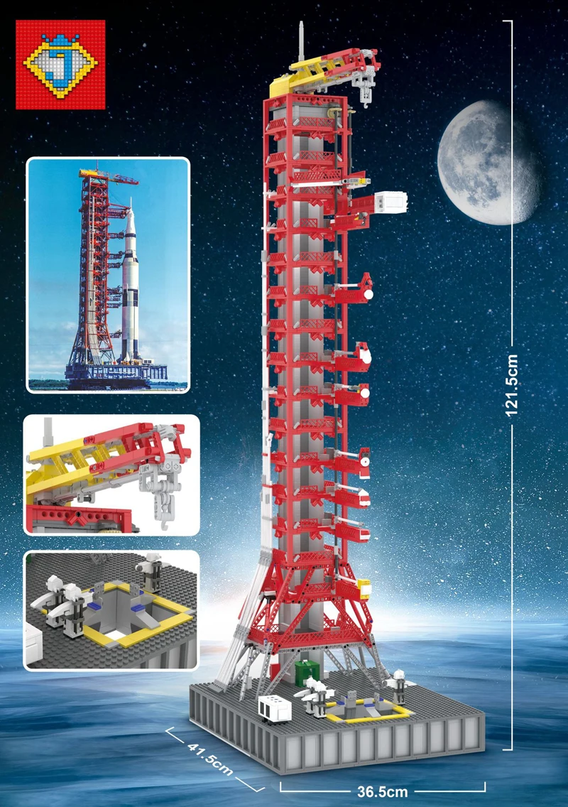 Новинка, высота 121 см, 3561 шт, Космический Аполлон, Сатурн-в, пупочная башня для 21309, подходят для конструкторных блоков, кирпичи, рождественские подарки