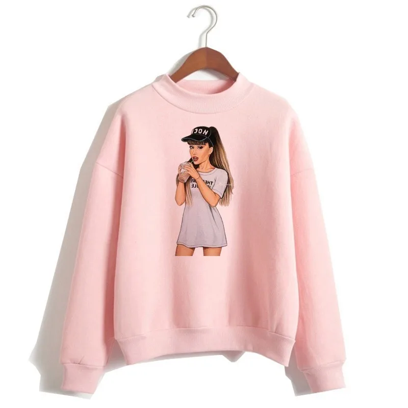 P1852ZA-pink Ariana Grande, толстовка, без слез, для плача, женская, с мультяшным принтом, Harajuku God Is A Woman, толстовки, пуловер, Теплые Топы - Color: P1852ZA-pink