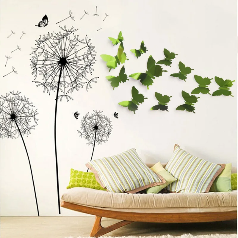 12pcs 3D Butterfly Mirror Wall Sticker Decal Removable DIY Art Party Wedding Decoration Kids Room Home Decor Crystal Sticker 4