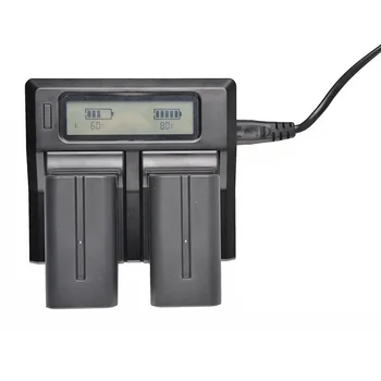 

Druable 2-Battery LCD Dual Charger For Sony NP-F970 F960 F950 F770 F750 F550+US EU UK AU Plug AC Power Cord 5V/2.1A USB output