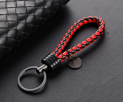 Retro Leather Rope Weave Braided Strap Keychain Keyring Car Key Chain Ring Key Fob Sling Jewelry Gift