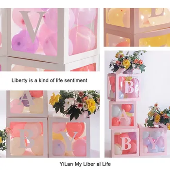 

DIY Transparent Latex Balloon Holder Decorative Box Baby Shower Birthday Party Wedding Decor Supplies BABY/LOVE