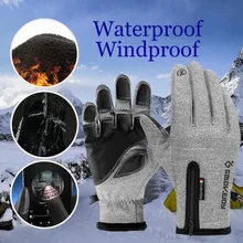 Модные унисекс Зимние перчатки на молнии для верховой езды, альпинизма, лыжного спорта, теплые перчатки с сенсорным экраном, водонепроницаемые перчатки, перчатки# gh