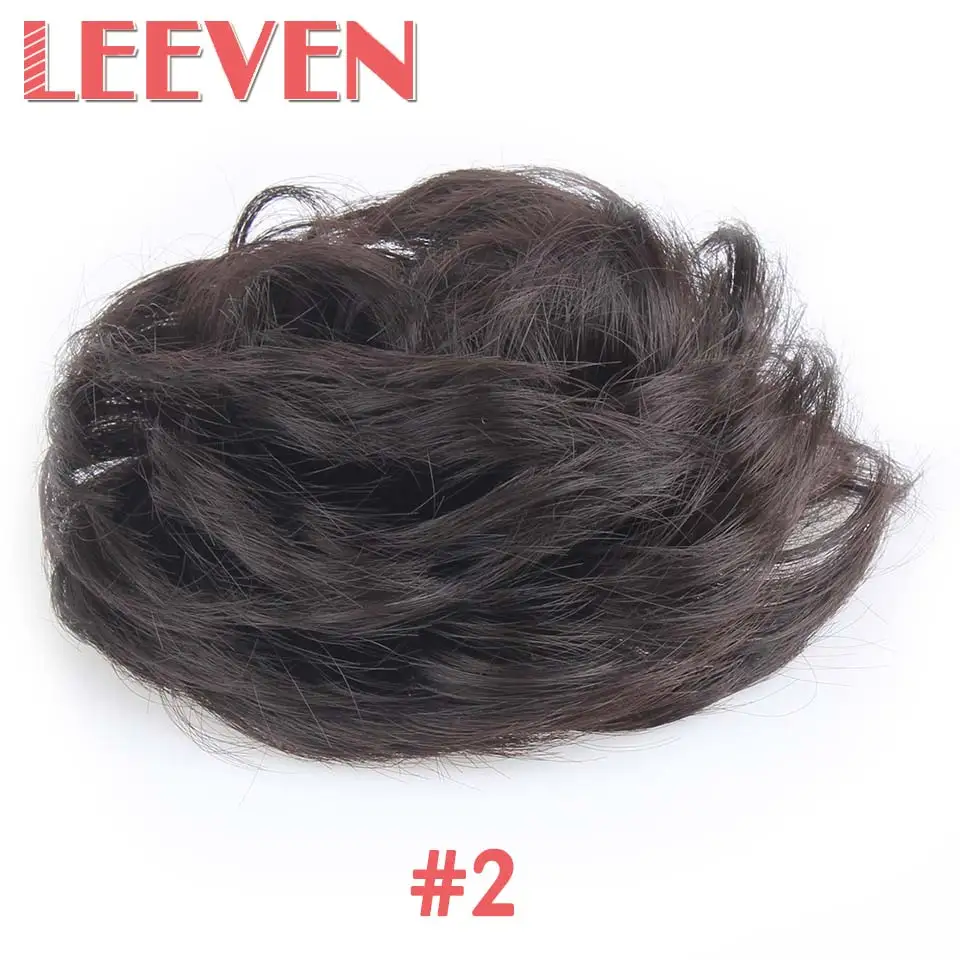 Leeven синтетический грязный пучок резинка для волос афро конский хвост Расширение кудрявый шиньон обертывание эластичные резинки для волос шиньон - Цвет: #2