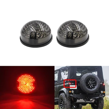 

Fits For Land Rover Defender 90/110 Smoke 73mm Round Led Rear Red Stop Brake Lights