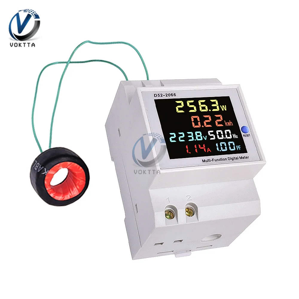 D5220666IN1DinRailACMonitorVoltageCurrentPowerFactorActive