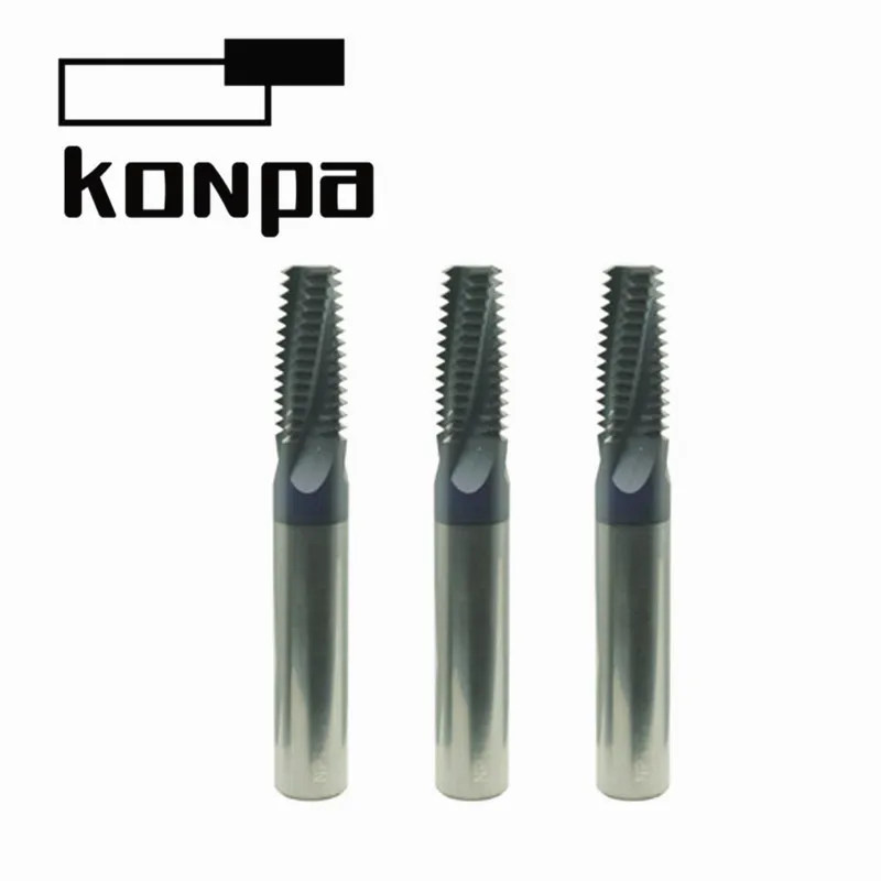 

American Thread CNC Milling Cutter With Solid Tungsten Steel NPT / NPTF 60 Angle Taper Pipe 1:16 Threading End Mills