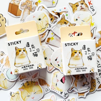 

46 pcs/Pack Cute Kawaii Cat Family Daily Life Paper Stickers DIY Decorative Sealing Paste Stick Label Stationery Kids Gift