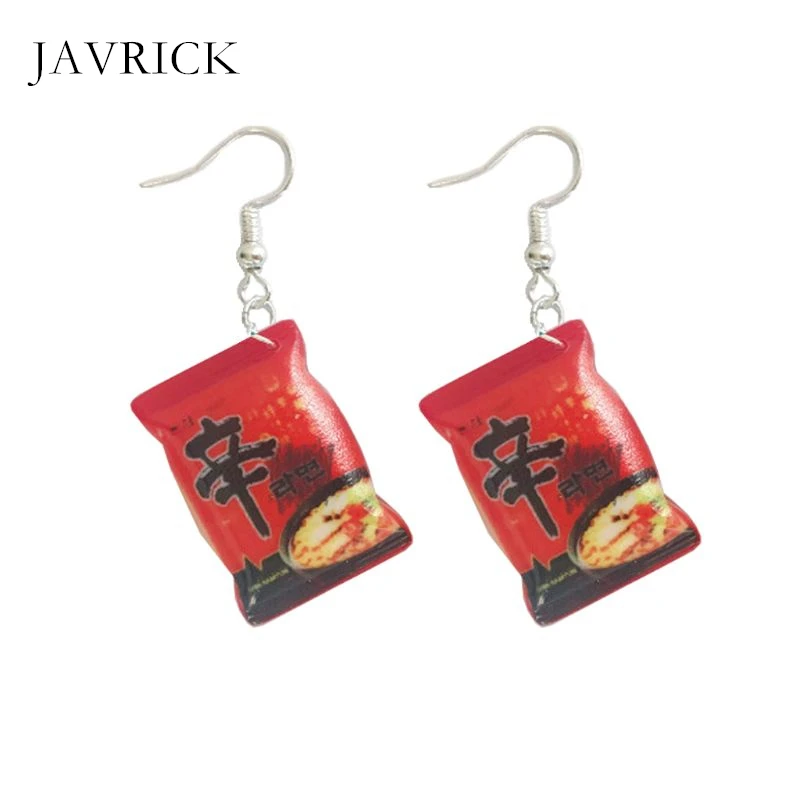 Funny Small Simulation Instant Noodle Chili Food Drop Earrings Fashion Jewelry Dangle Earring Women Ear Gift | Украшения и