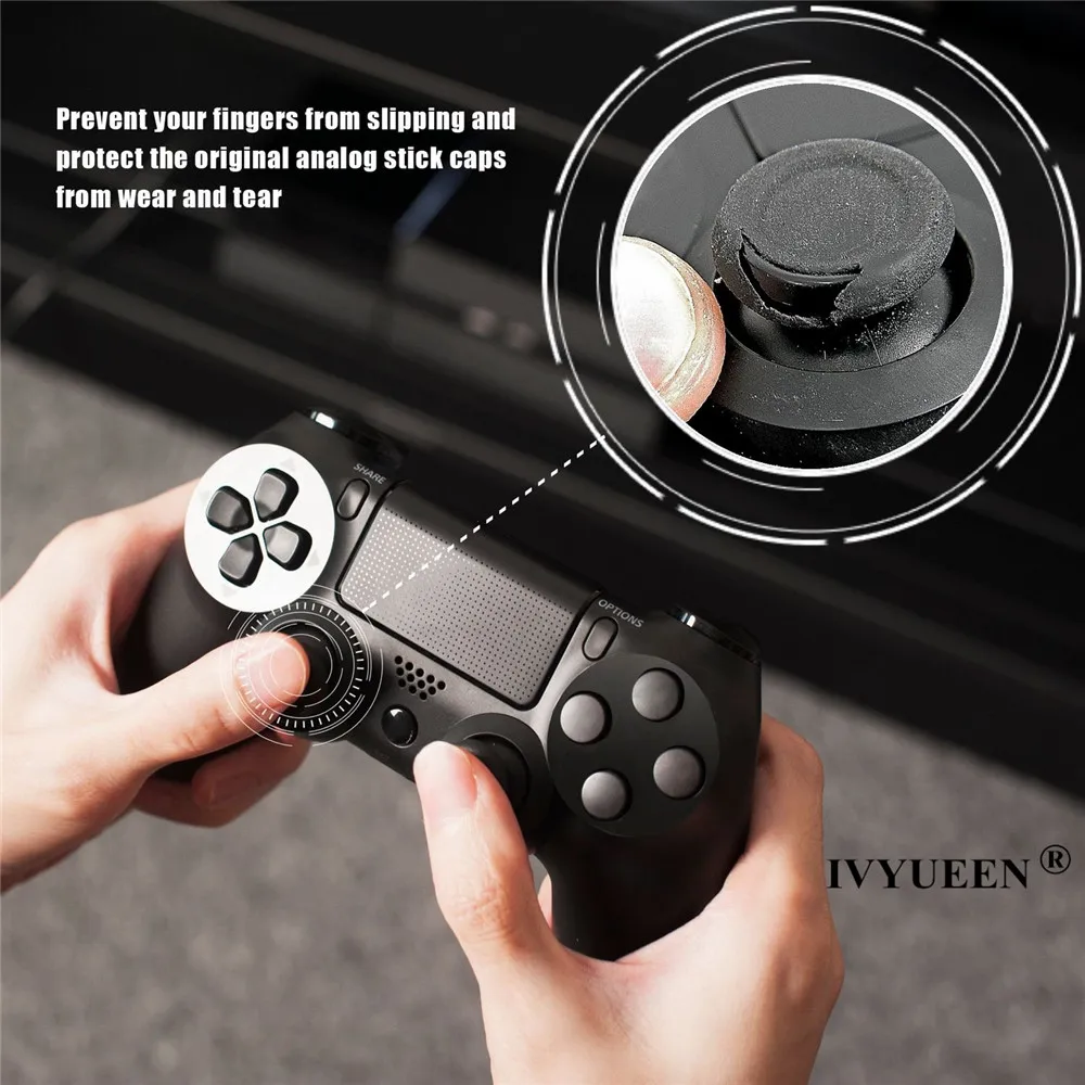 IVYUEEN 4 шт. силиконовые аналоговые ручки для большого пальца крышки для Dualshock 4 PS4 PRO Slim контроллер крышки s для Xbox 360 one