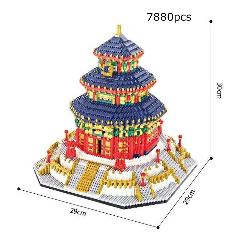 World Famous China Historical Cultural Architecture DIY Building Blocks Toys Beijing Peking Temple of Heaven Model Bricks Toys (3)