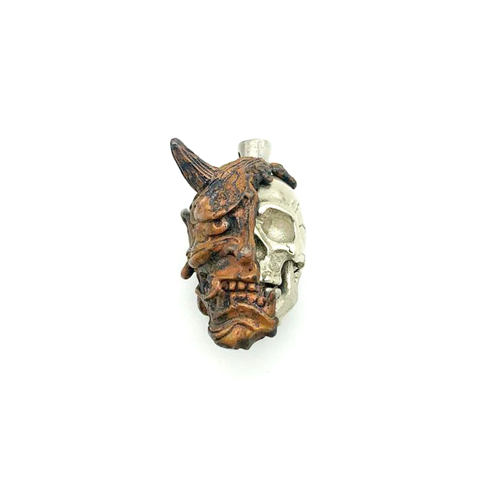 

Outdoors DIY Tools EDC White Brass Skull Knife Beads Lanyard Copper Pendants Key Rings Accessories