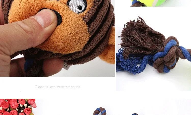 Pet dog toy corduroy tennis cotton rope dog molars sound toy dog toy