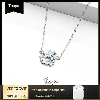 

Thaya High Quality Endless Summer Series Color Design 925 Sterling Silver Flower Bracelet Necklace Sets for Women Jewelry