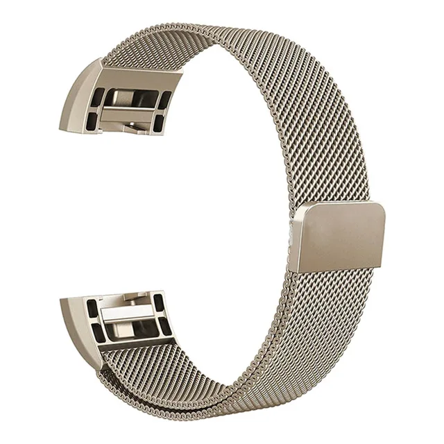 Vintage gold Миланская петля ремешок для Fitbit Charge 2 Смарт-часы стальной фитнес-браслет сменный ремешок для Fitbit Charge 2 ремешок S размер L - Цвет: Vintage gold