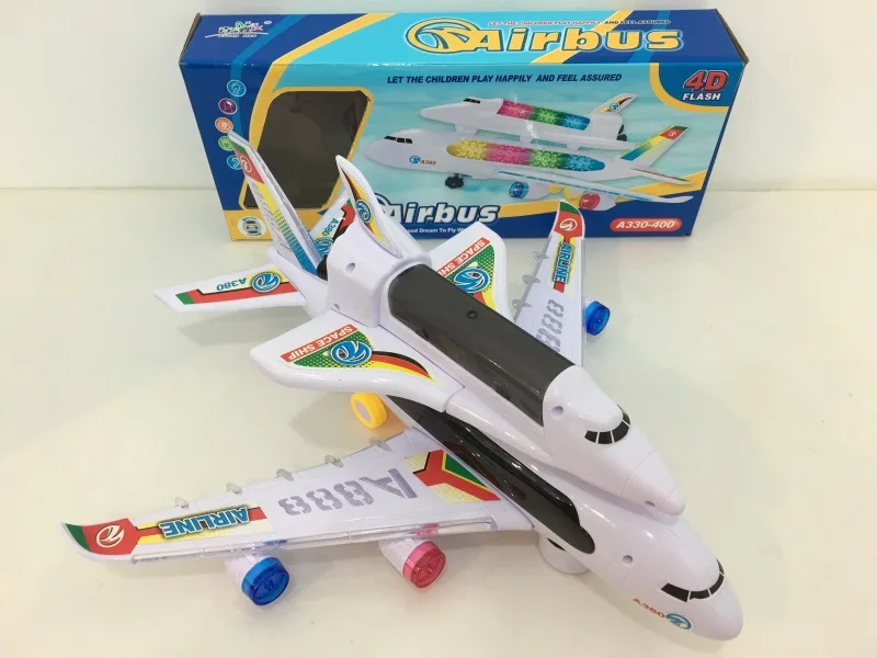 

Electric Universal Space Shuttle Double Layer Music 3D Light Cool Air Bus Model Plane CHILDREN'S Toy