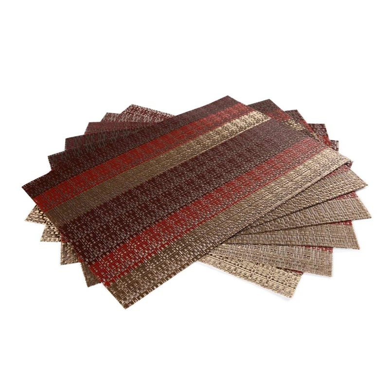 

Home Placemats Set of 6 Soft Crossweave Woven Placemat Heat-resistant non-slip kitchen table mat easy to clean