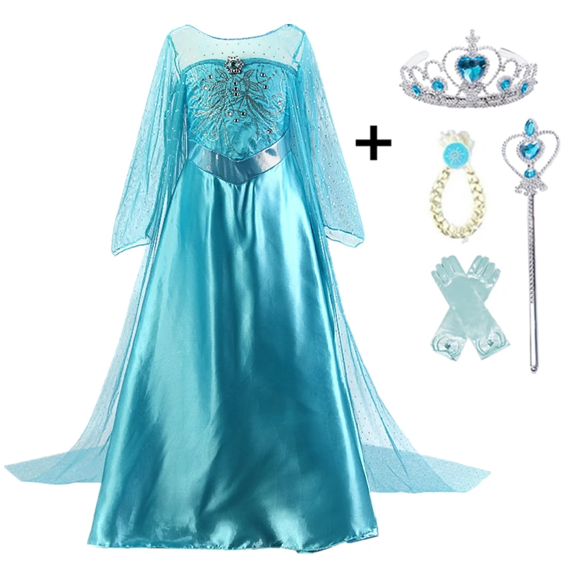 Princess Dress Girls New Cosplay Costumes Children Birthday Party Long Sleeves for Kids Vestidos | Детская одежда и обувь