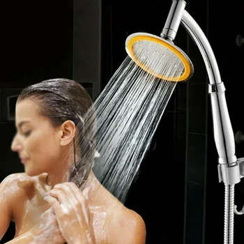 

Adjustable Shower Head Set High Pressure Rainfall Silver Spray Wall mounted