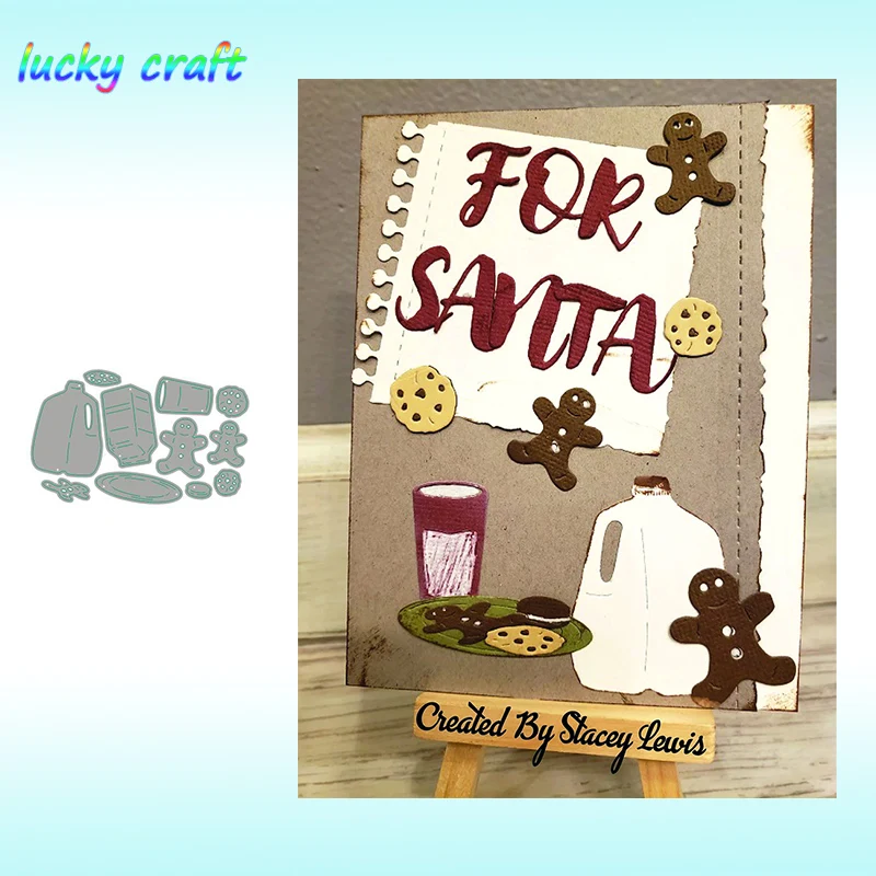 

Milk and Gingerbread man Metal Cutting Dies for DIY Scrapbooking Embossing Paper Card Album Decoration Crafts Dies Cut 2019