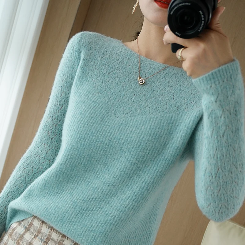 LHZSYY2021 Autumn Winter New 100%Wool Sweater Women's High-Neck Thick Knit Korean Large Size Pullover Wild Warm Cashmere Sweater