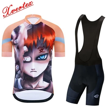 

Naruto Anime Fan Riding Costume 2020 Summer cycling clothing Quality fabric short sleeve cycle Jersey and bib shorts bicycle set