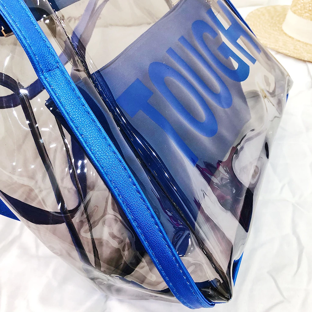 Clear Transparent PVC Shoulder Bags Women Candy Color Jelly Bags Purse Handbags Beach Travel Crossbody Shopping Totes 821