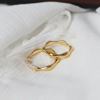 

Amaiyllis 18K Gold Bamboo Sonic Rings Gold Color Female Index Finger Rings For Women Summer Jewelry Gift