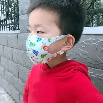 

8-12 Years Ice Silk Cotton Cartoon Mouth Face Masks Children Windproof Mask Resuable Boy Girl Breathable Boys Girls Face Masks