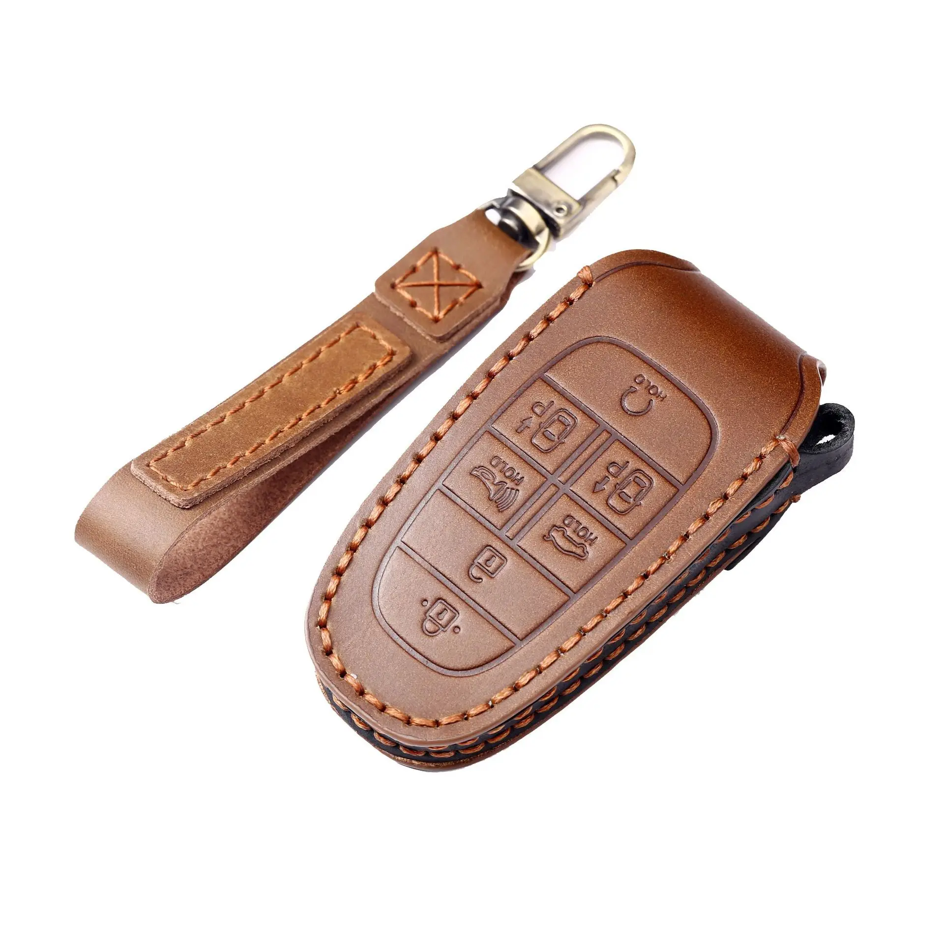 Custodia protettiva in pelle per Hyundai Solaris Sonata Hybrid NEXO NX4 New Grand Santa Fe Tucson 2021 2022 portachiavi con ingresso senza chiave 18 13.JPG