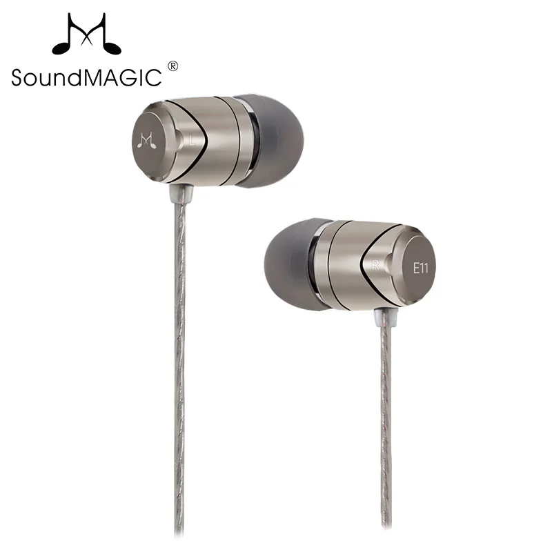 SoundMAGIC E11 наушники-вкладыши без микрофона тяжелый бас HIFI музыкальные наушники для ipod mp3 плеера - Цвет: E11 Gray