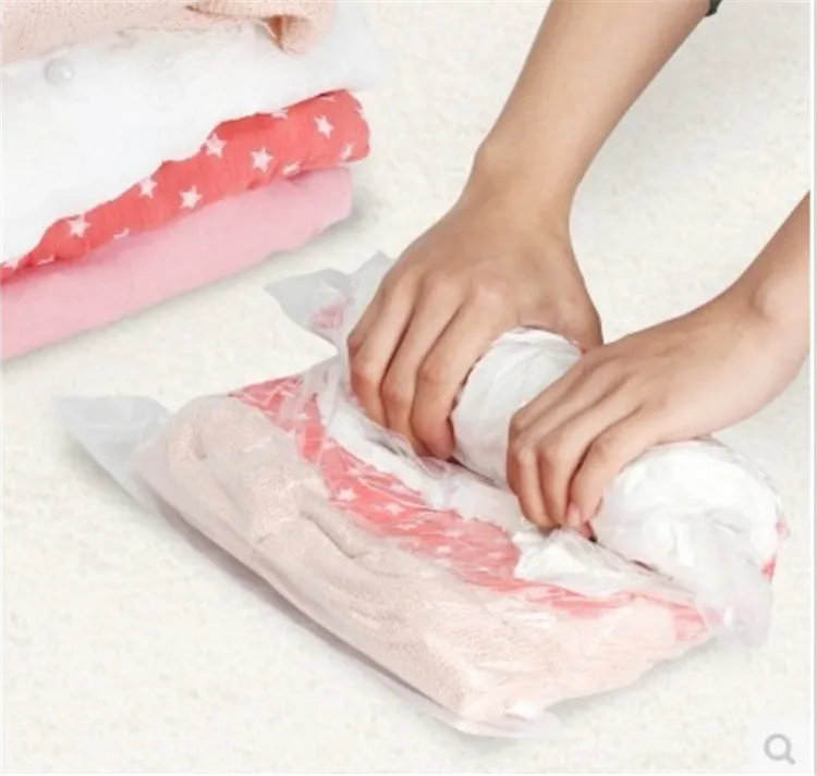 

40*60 Hand Roll Bag 10-Pack Travel Hand Scrolled Vacuum Compression Bag Explosion-Proof Storage Bag Wholesale Customizable