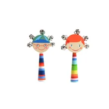 Музыкальные инструменты для детей деревянные погремушки детские музыкальные игрушки Раннее Обучение Обучающие Детские игрушки случайный цвет мультфильм погремушки