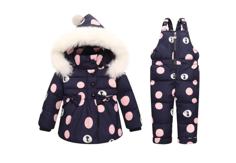 Зимняя одежда для маленьких девочек теплый пуховик зимний комбинезон для маленьких девочек, комплекты верхней одежды комбинезоны для девочек с натуральным мехом