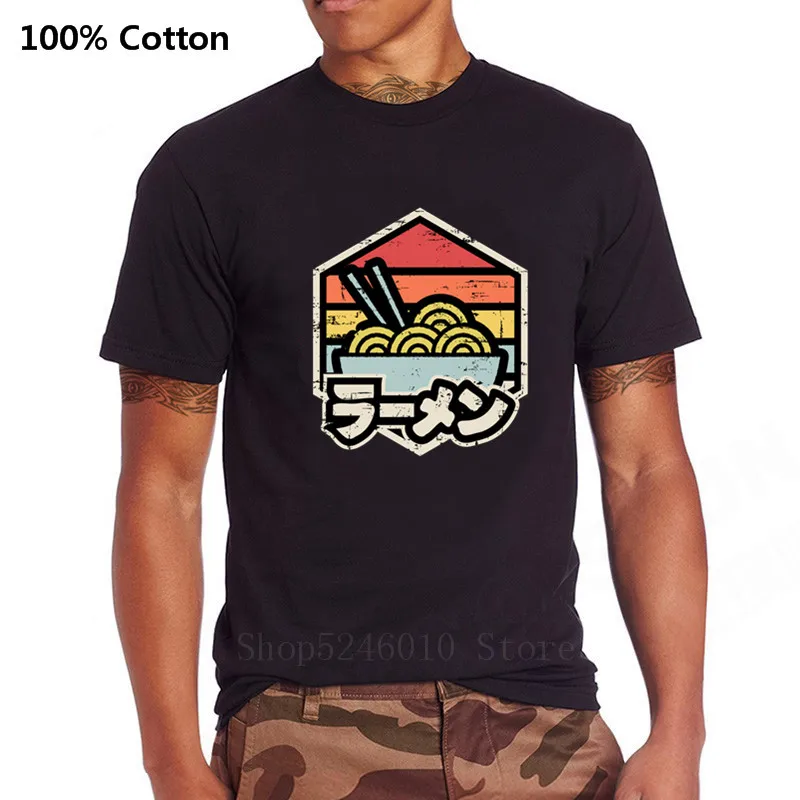

Animation Naruto Retro Ramen Kawaii Student T Shirt Best Gifts Round Collar Comic Japan Noodles 100% Cotton Men's Tshirt Classic