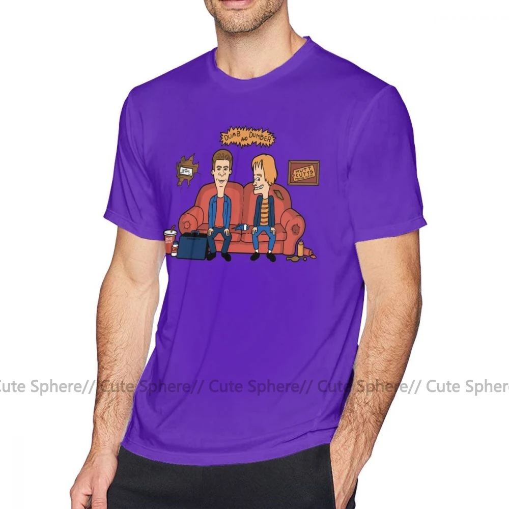 Beavis And Butthead футболка Гарри и Ллойд Футболка Мужская хлопковая футболка 6xl потрясающая пляжная графическая футболка с коротким рукавом - Цвет: Purple