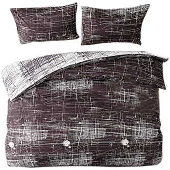 

3-Piece Duvet Cover Double Bed Coffee Color Bedding Set with Zip Closure As Quilt Cover or Quilt Cover