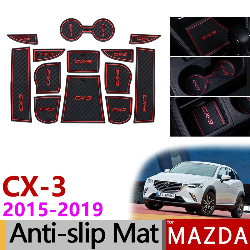 Автомобильный Гаджет коврик для Mazda CX-3 CX3 CX 3 Аксессуары гелевая накладка резиновая ворота Слот коврики чашки S Tapis Voiture