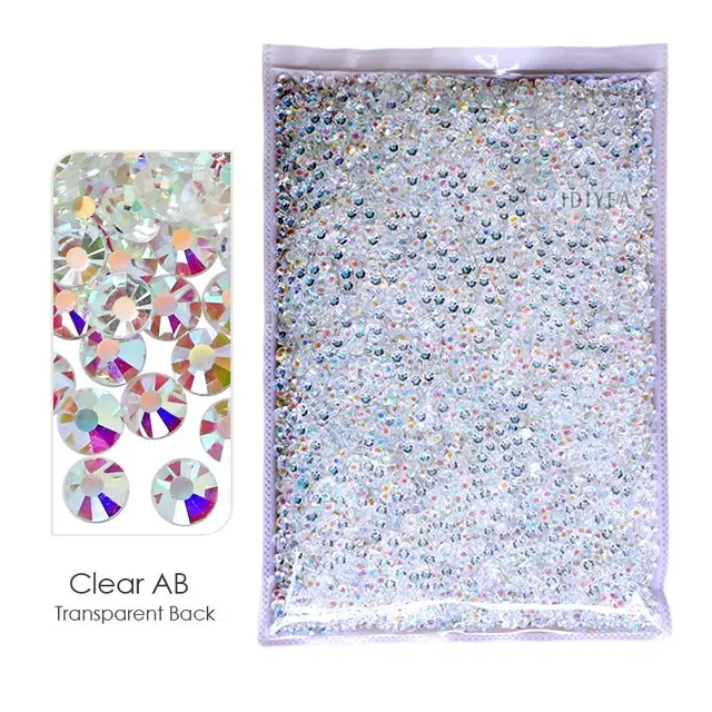 Big Package 2-6mm Mix Sizes Resin Non Hot Fix Rhinestones Bulk Wholesale AB flat back plastic crystals DIY glitters стразы stone TB-Clear AB