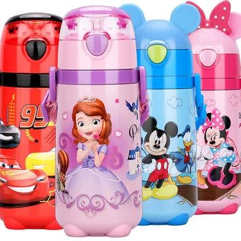 

Disney Mickey Minnie frozen children's mug with straw baby stainless steel cup shatter-resistant insulated cup