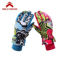 Зимние лыжные перчатки, супер теплые детские перчатки для катания на лыжах, велоспорта, снегохода, езды, спорта, сноуборда, перчатки с регулировкой для женщин, мальчиков и девочек
