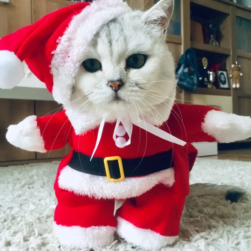 Одежда для собак кошек рождественские костюмы Санта Клаус Щенок Одежда Удобные куртки для кошек забавная одежда для домашних животных зимние товары для собак