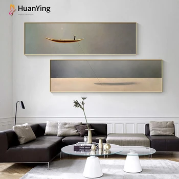 

Modern Painting Picture Single Boat Floating Combined Bedside Canvas Poster Nordic Wall Art HD Print for Living Room Home Decor