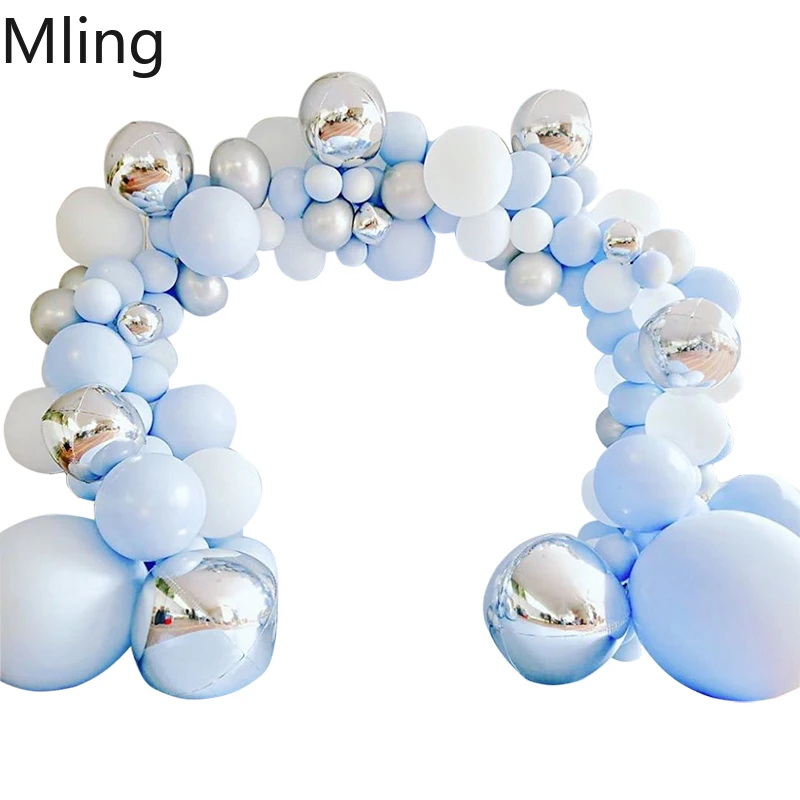 Mling Macaron Blue Ocean Balloon Set Latex Foil Confetti Birthday Party Decorations Adult Gender Reveal Wedding Balloons | Дом и сад