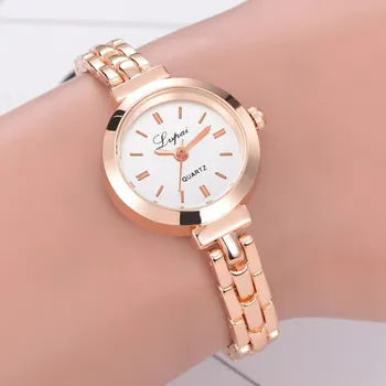 

Fashion Women Watches Small Newv Round Glass Stainless Steel Band Quartz Wrist Watch Casual Business Ladies Watch Gifts Relogio