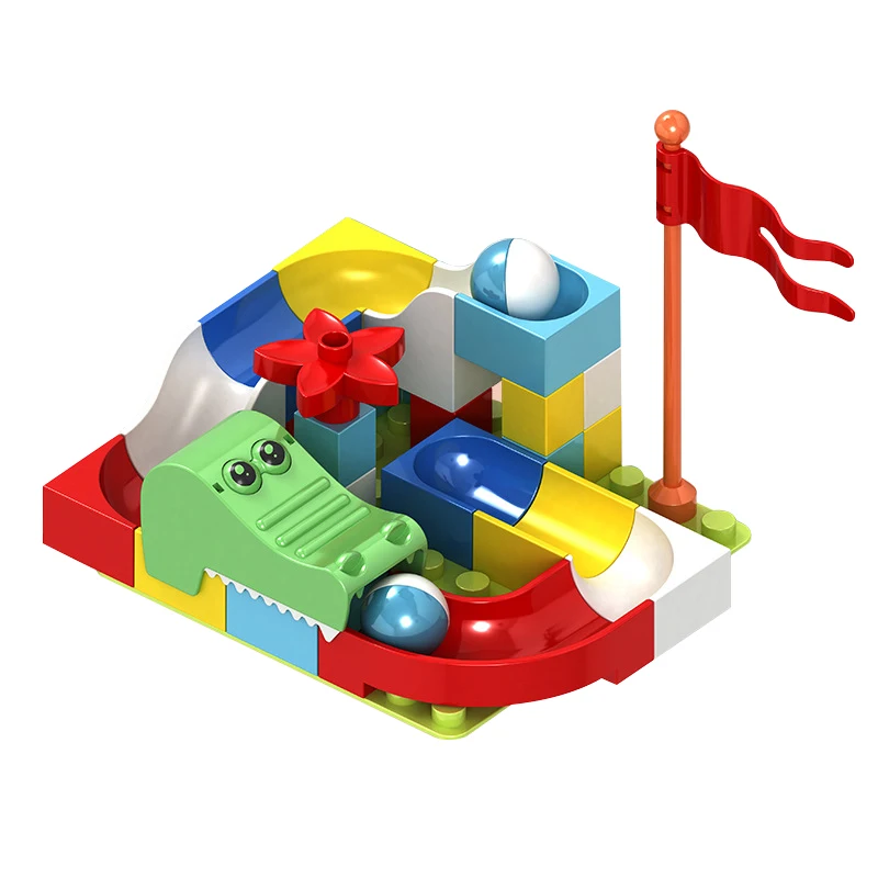 Детский конструктор Duplo с флагом крокодила и мраморным шариком 32 шт.|Блочные