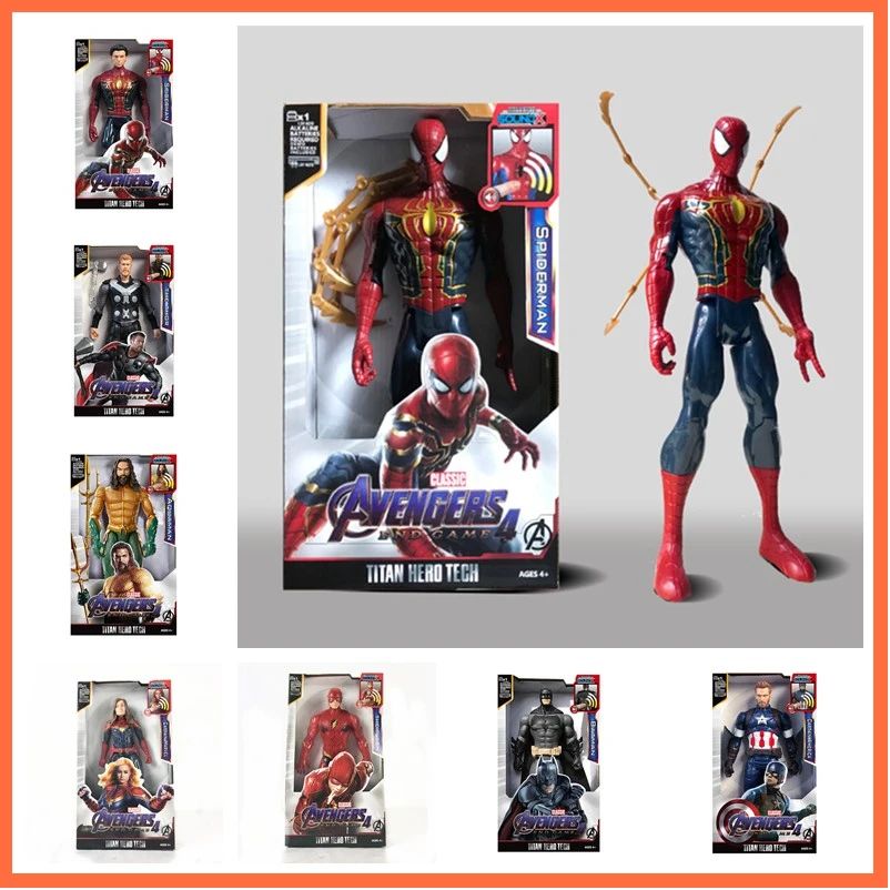 

30cm Marvel Sound and Light Action Figure toys Avenger Iron Man Hulked Captain America Thor Thanos Batman Aquaman Carnage Gift