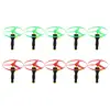 10pcs Flying Disc Toys Kids Flying Disc Plaything Pull String Flying Saucers Boys Hand Made Rotating Dragonfly Flying Saucer Toy