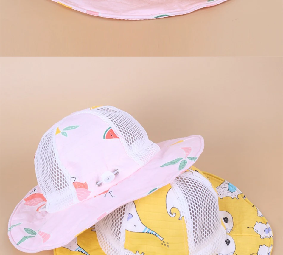 pacifier for baby Summer Child Big Brim Fashion Fisherman Hat Boy Cartoon Animal Print Bucket Hat Girl Breathable Net Outdoor Travel Sun Hat baby accessories carry bag	