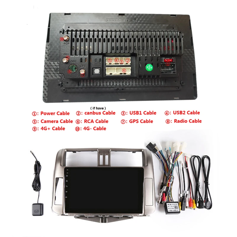 Top 9"2.5D IPS android 9.1 car multimedia player dvd For Toyota Prado 150 2010 2011 2012 13 car radio DSP 32EQ navigation stereo GPS 5